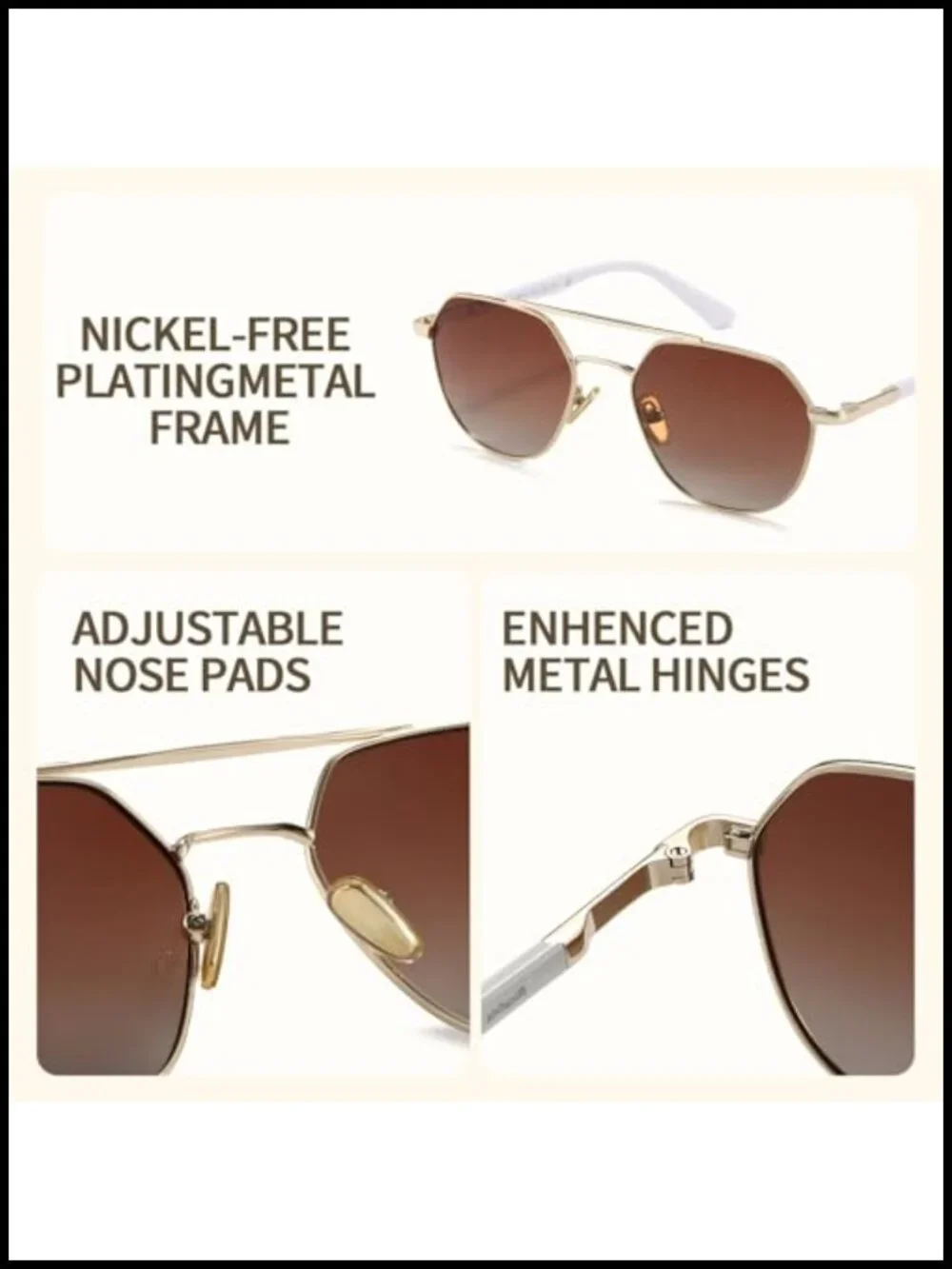 Polarized Aviator Sunglasses UV400 Protection Metal Frame Women Shades